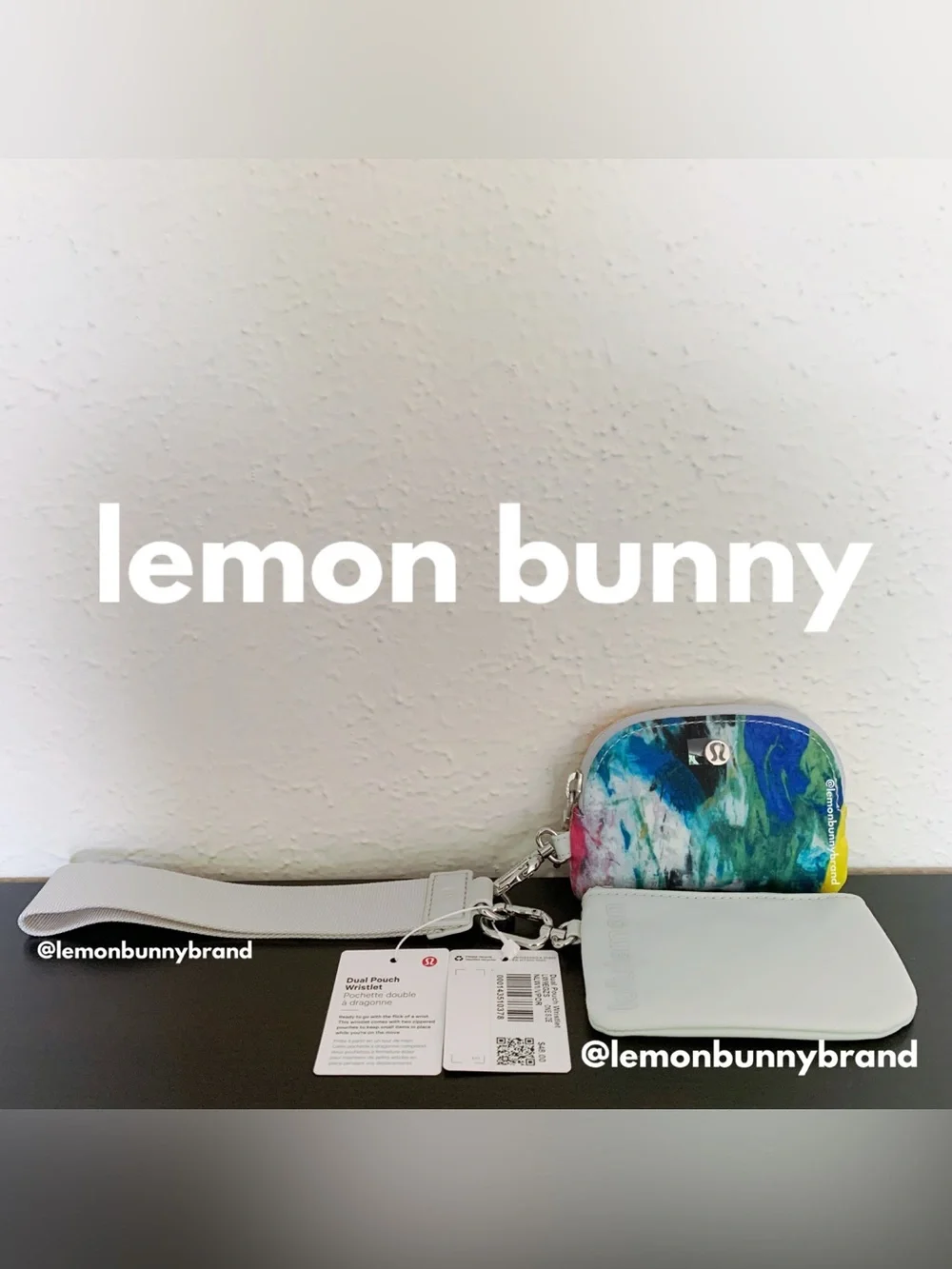 🎨🤍🎨 8 lululemon Dual Pouch Wristlets in No Limits White Multi Mystery Patterns